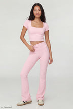 Square Neck T-Shirt & Flare Legging Set