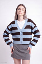 Ribbed Knit Button Front Cardigan