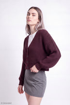 Ribbed Knit Button Front Cardigan