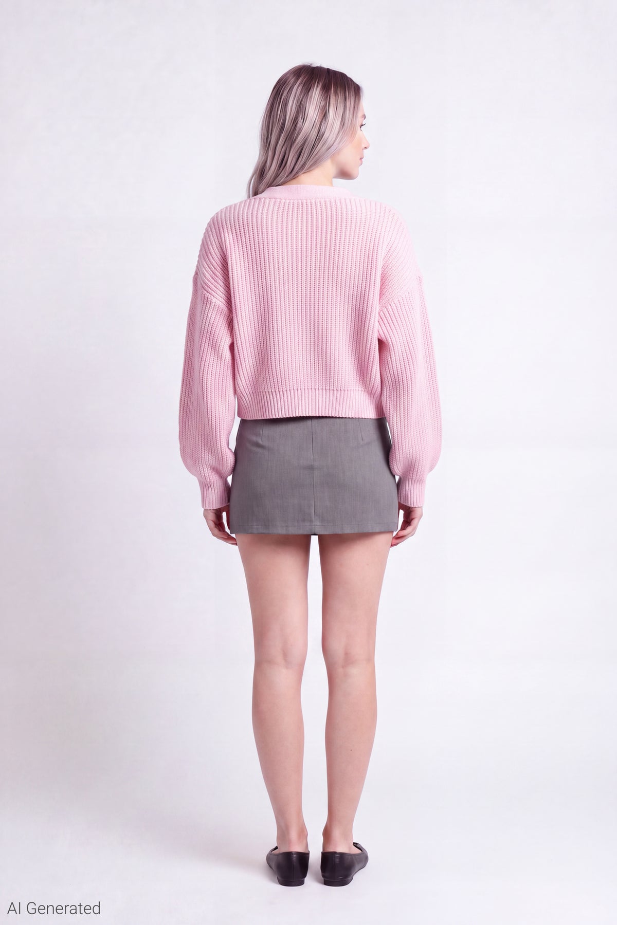 Alt View 3. Ribbed Knit Button Front Cardigan - Pink