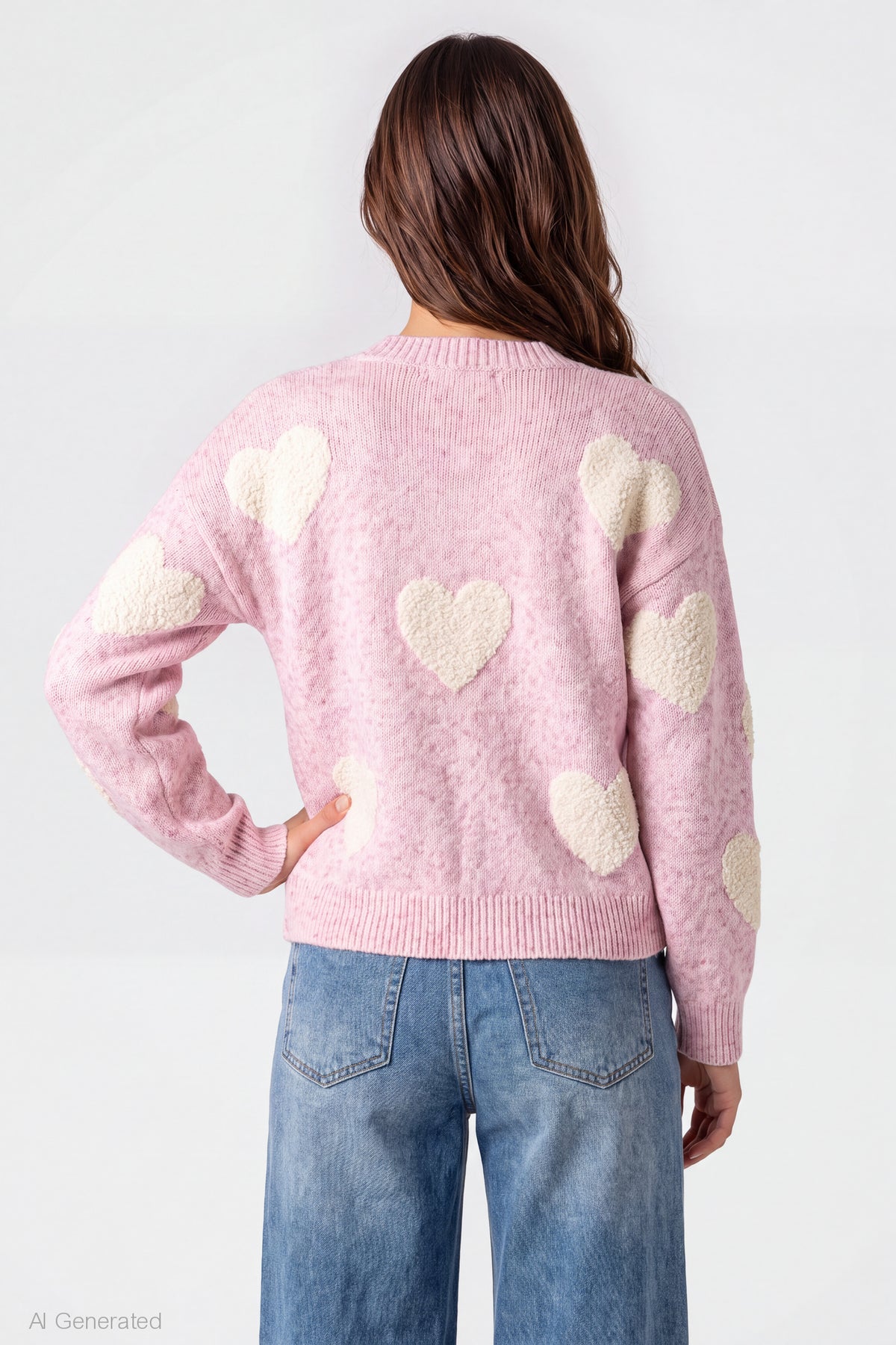 Alt View 2. Chenille Embroidered Button Front Cardigan - Pink
