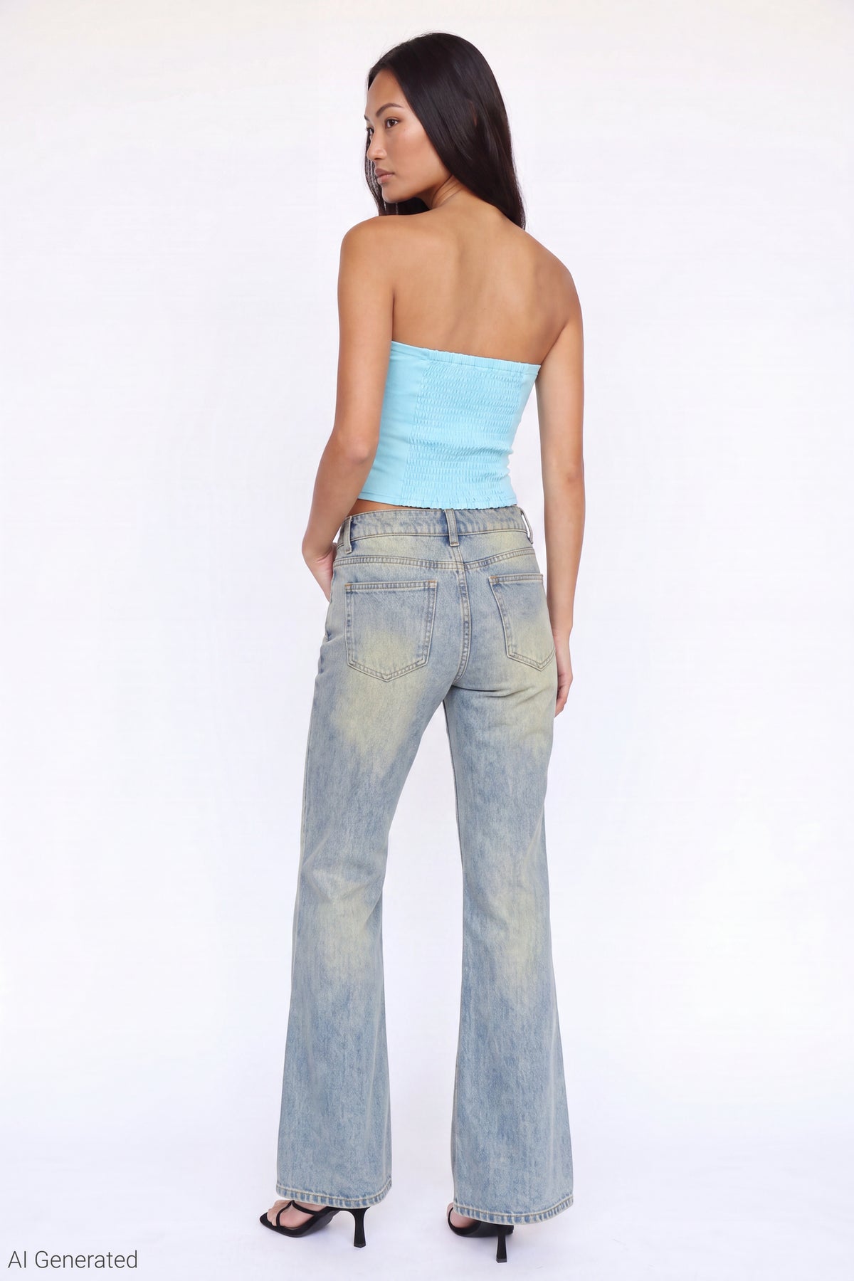 Alt View 3. Summer Graphic Tube Top - Light Blue