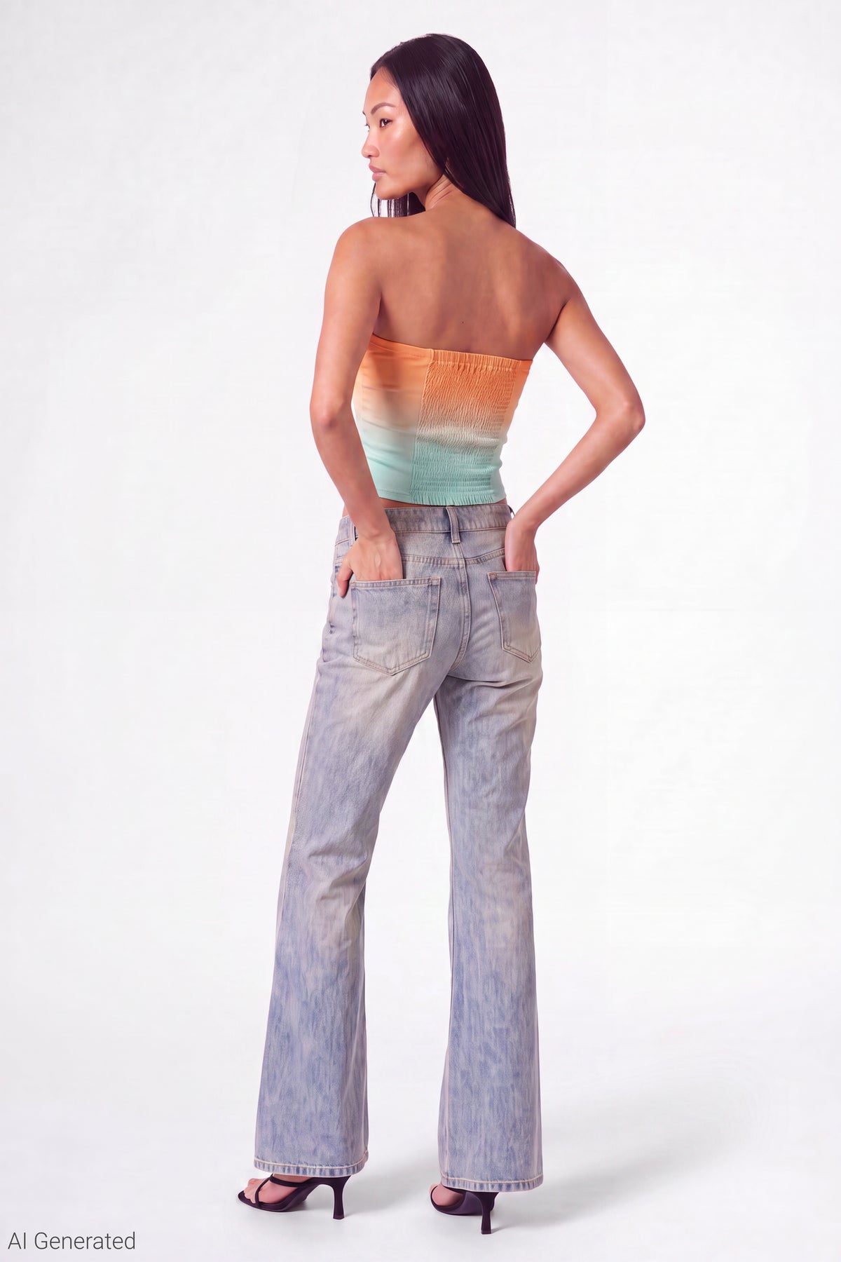 Alt View 3. Summer Graphic Tube Top - Orange