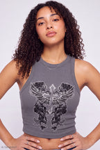 Ribbed Graphic Tank