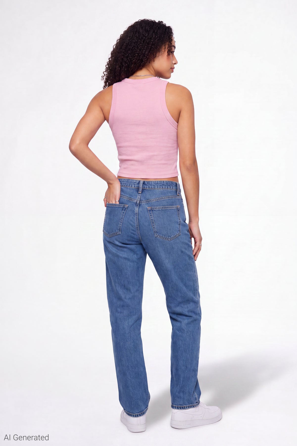 Alt View 3. Ribbed Graphic Tank - Pink
