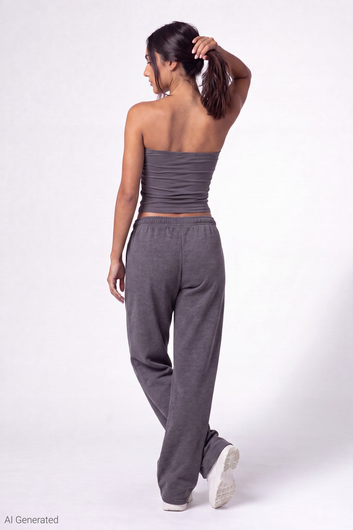 Alt View 3. Graphic Tube Top - Charcoal