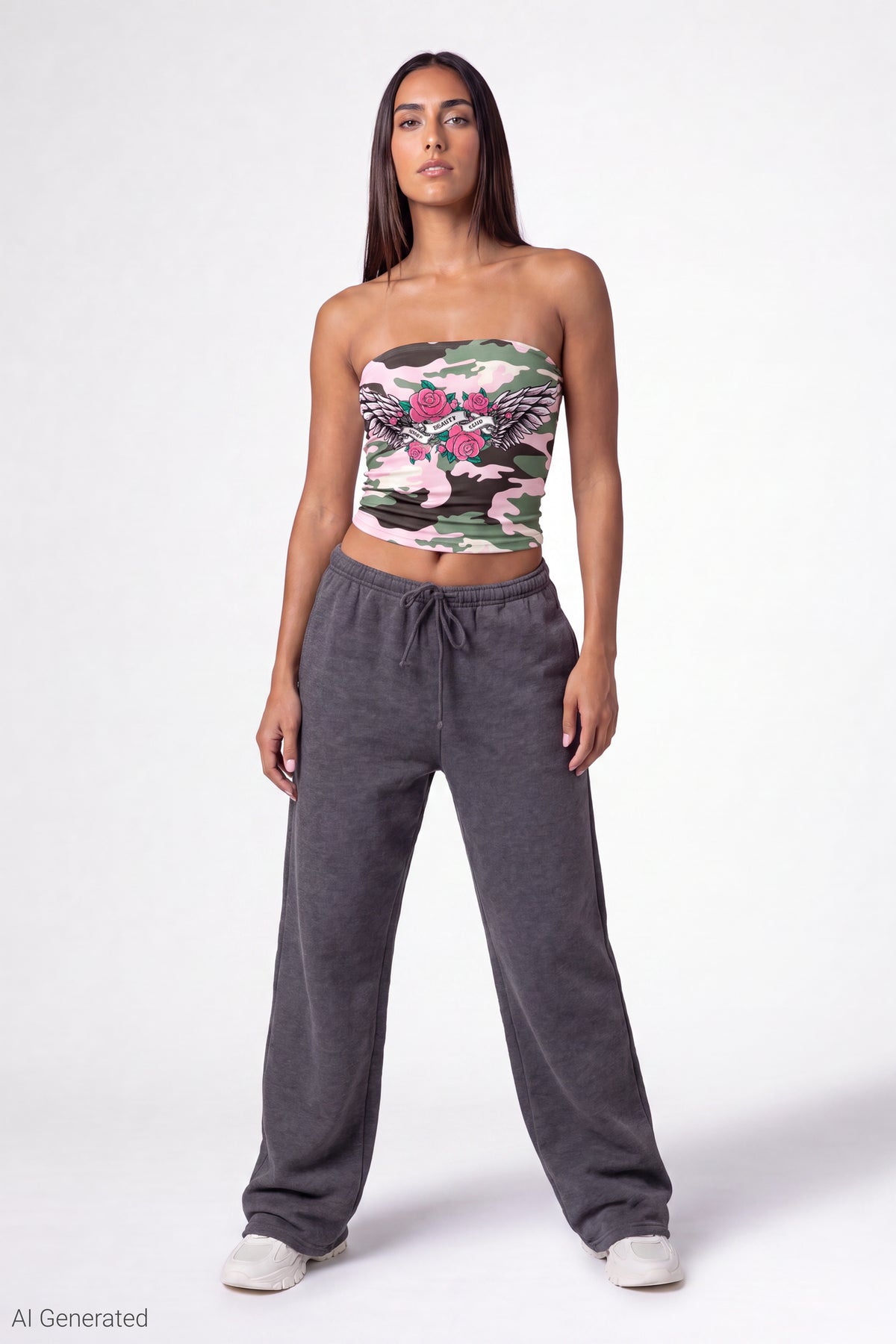 Alt View 2. Graphic Tube Top - Green