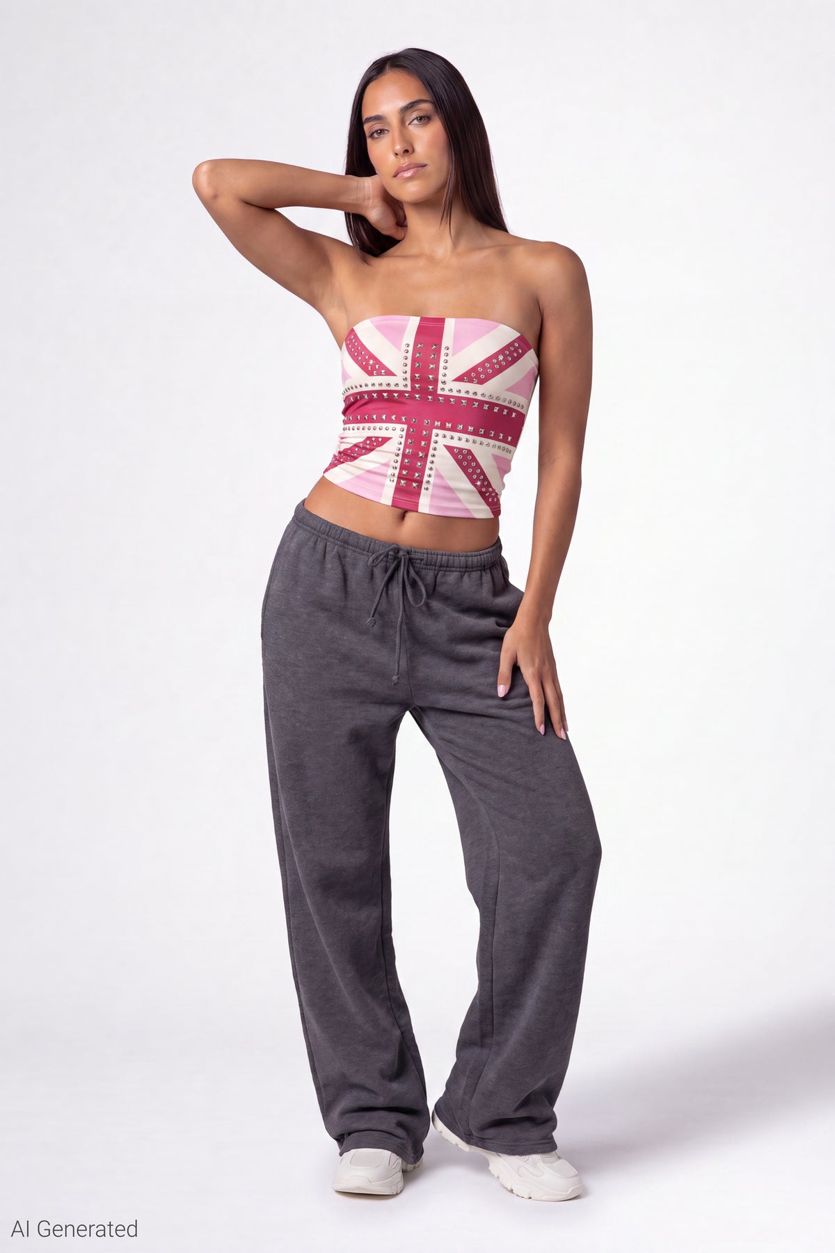 Alt View 2. Graphic Tube Top - Dusty Rose