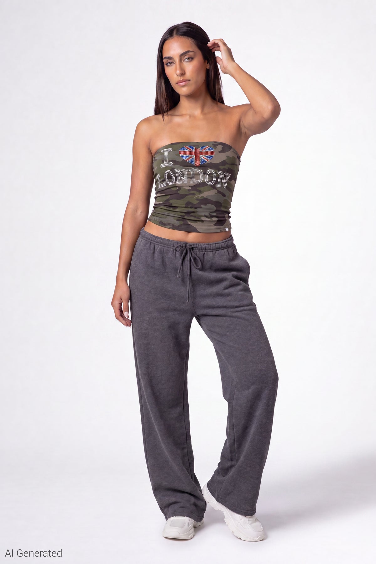 Alt View 2. Graphic Tube Top - Camouflage