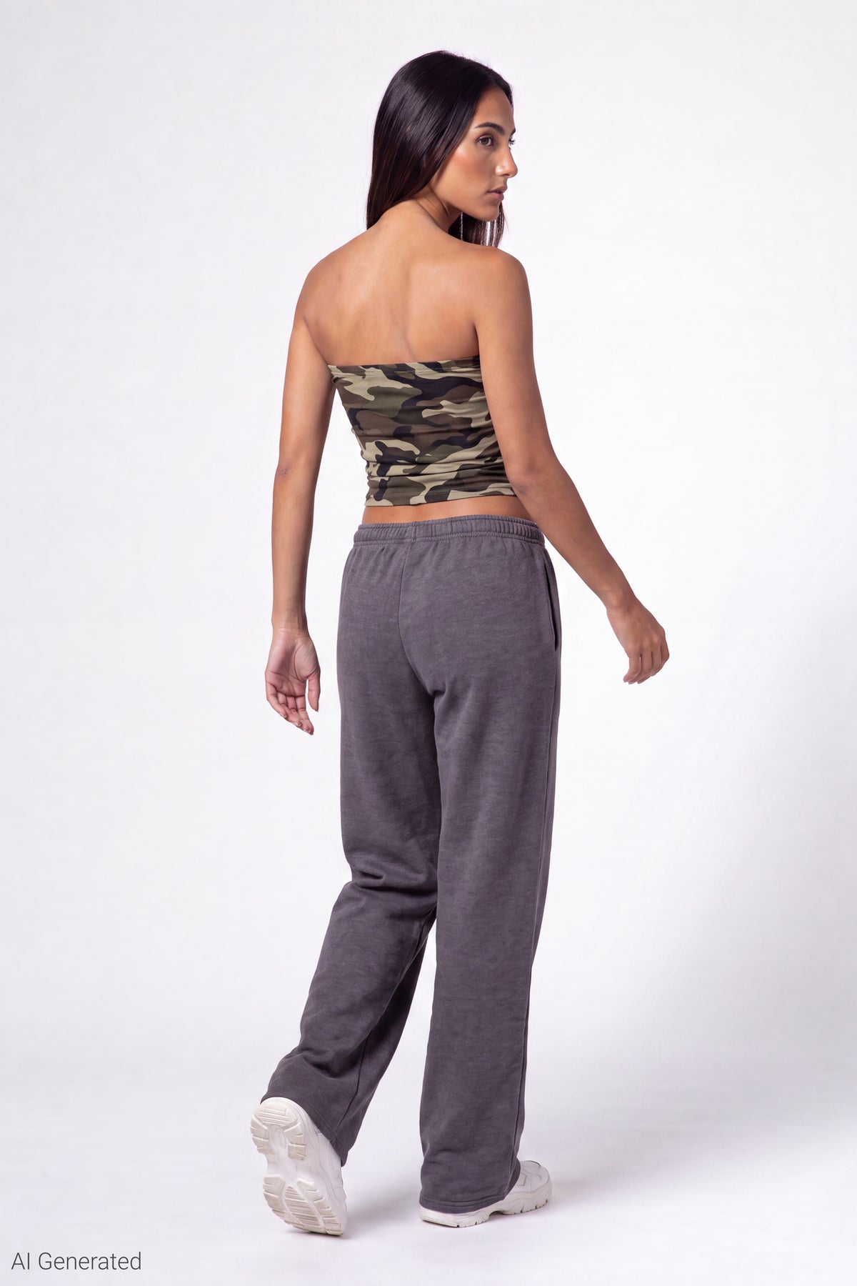 Alt View 3. Graphic Tube Top - Camouflage