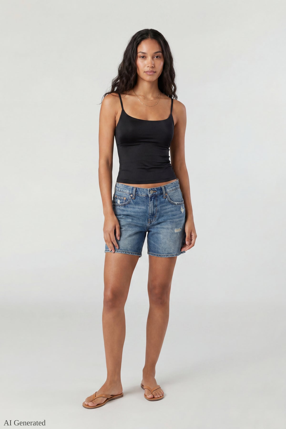 Alt View 2. Braless Scoop Neck Cami - Black