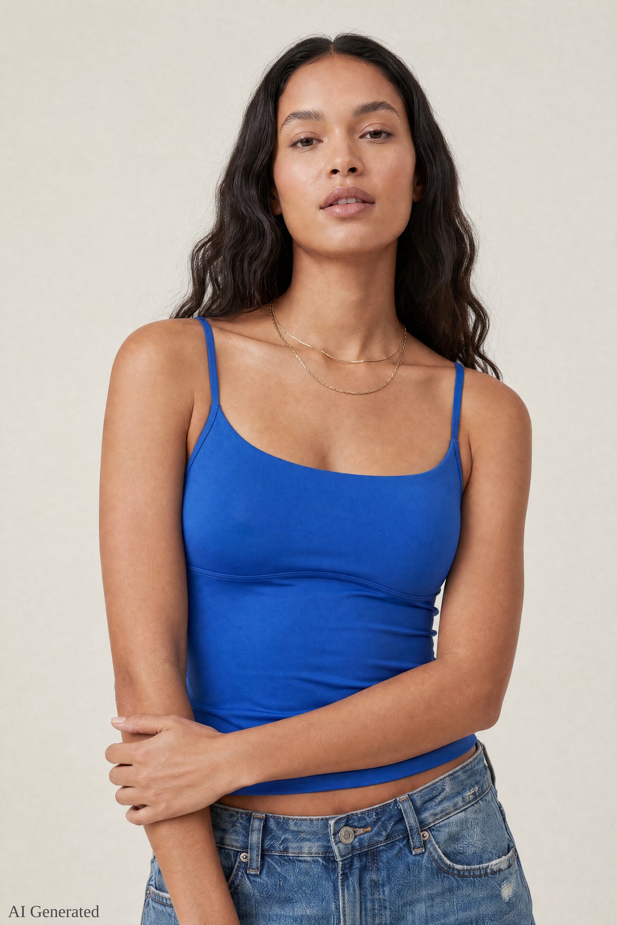 Braless Scoop Neck Cami - Royal Blue