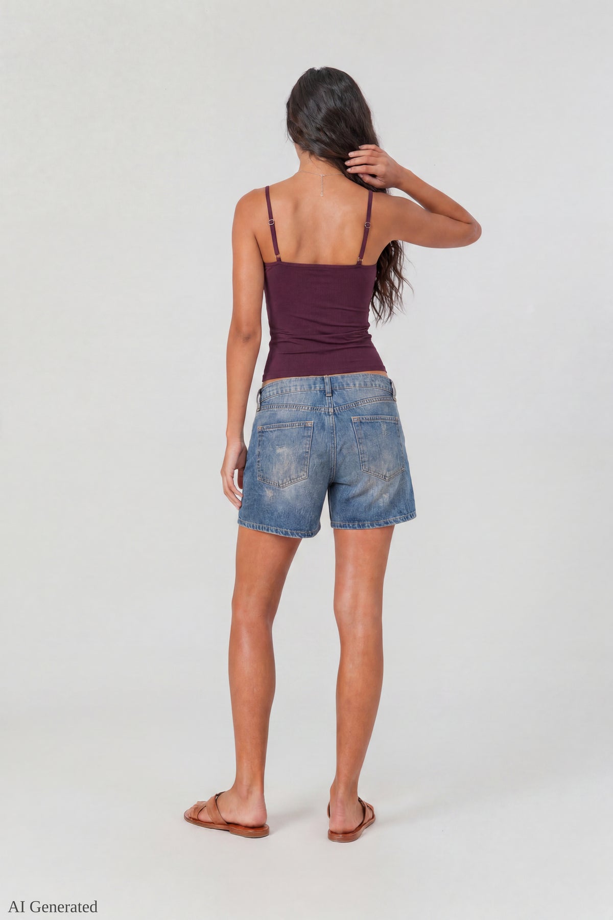 Alt View 3. Braless Scoop Neck Cami - Dark Purple