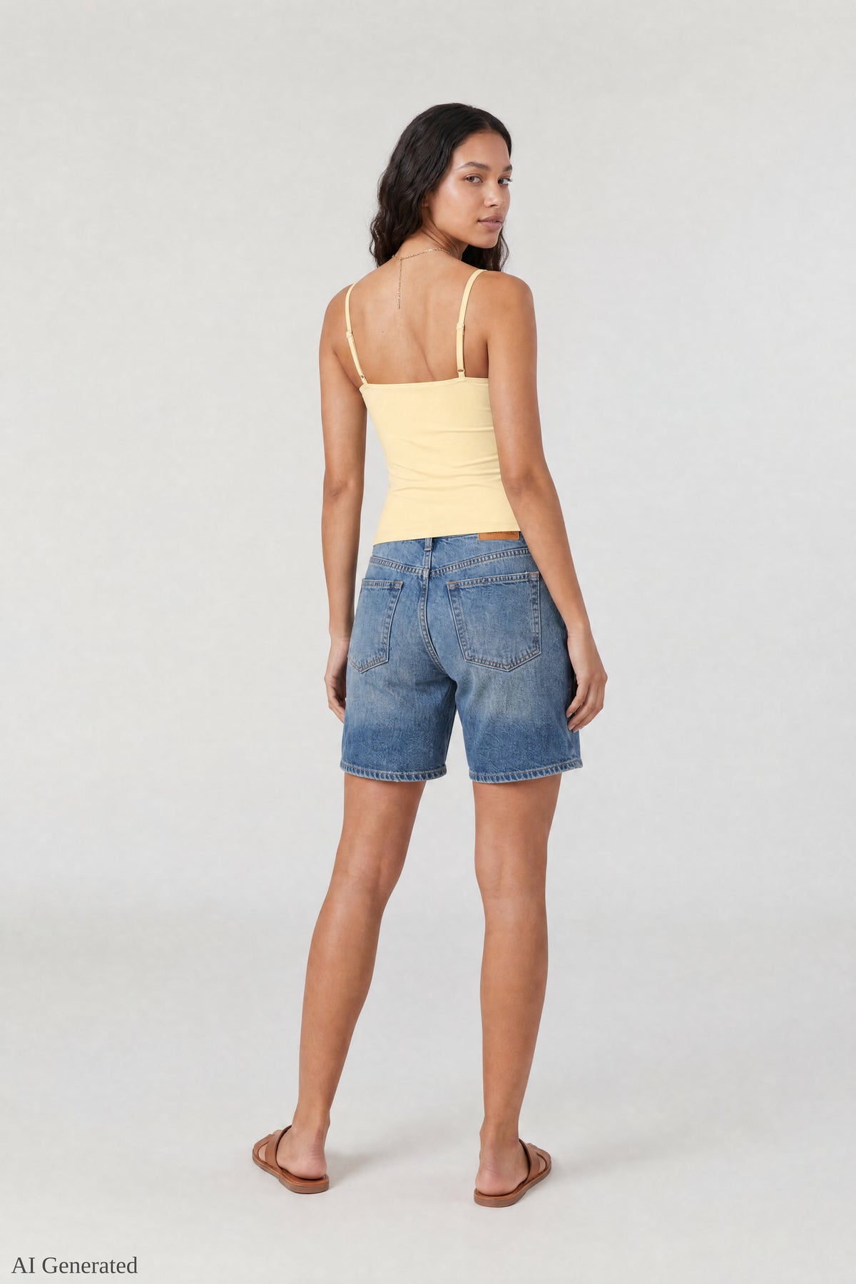 Alt View 2. Braless Scoop Neck Cami - Yellow