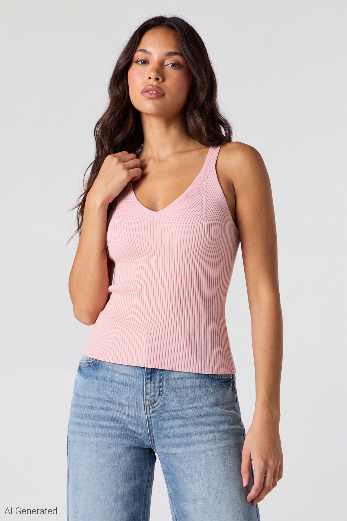 Ribbed Racerback Tank - Pink