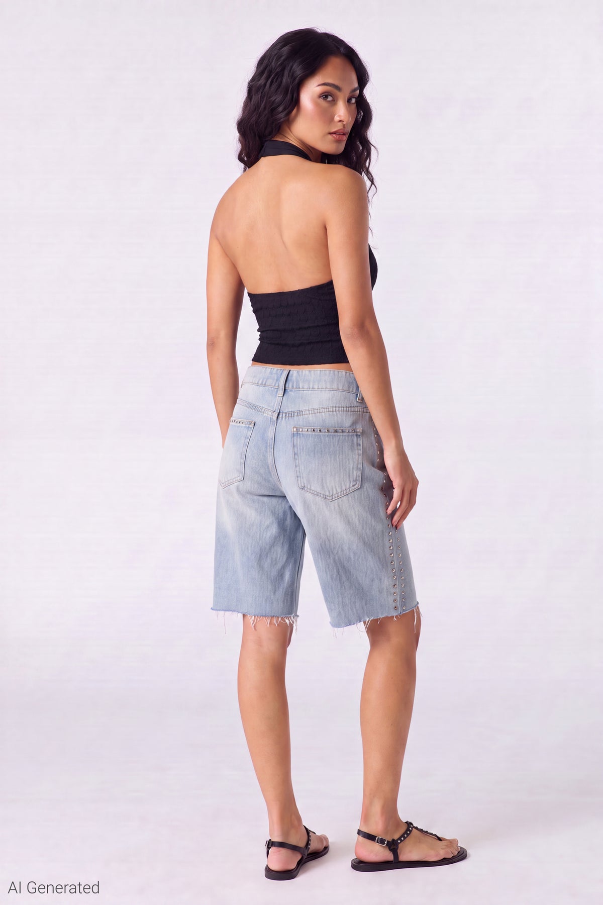 Alt View 3. Lace Halter Top - Black