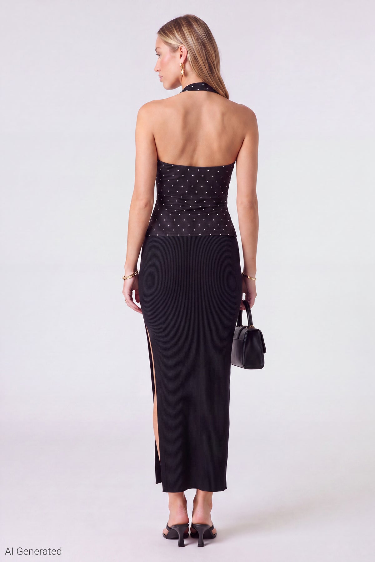 Alt View 4. Reversible Halter Top - Black