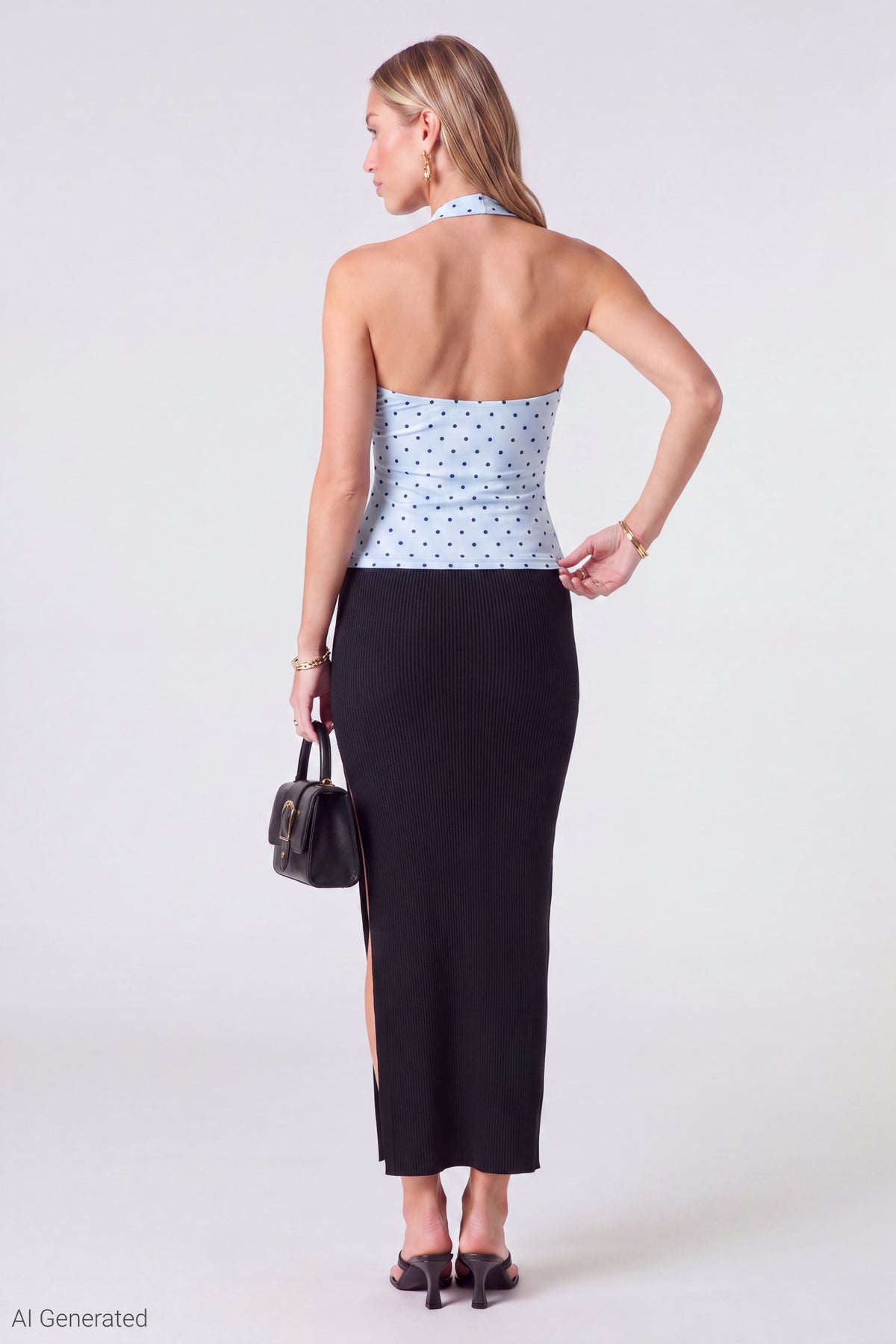 Alt View 4. Reversible Halter Top - Light Blue