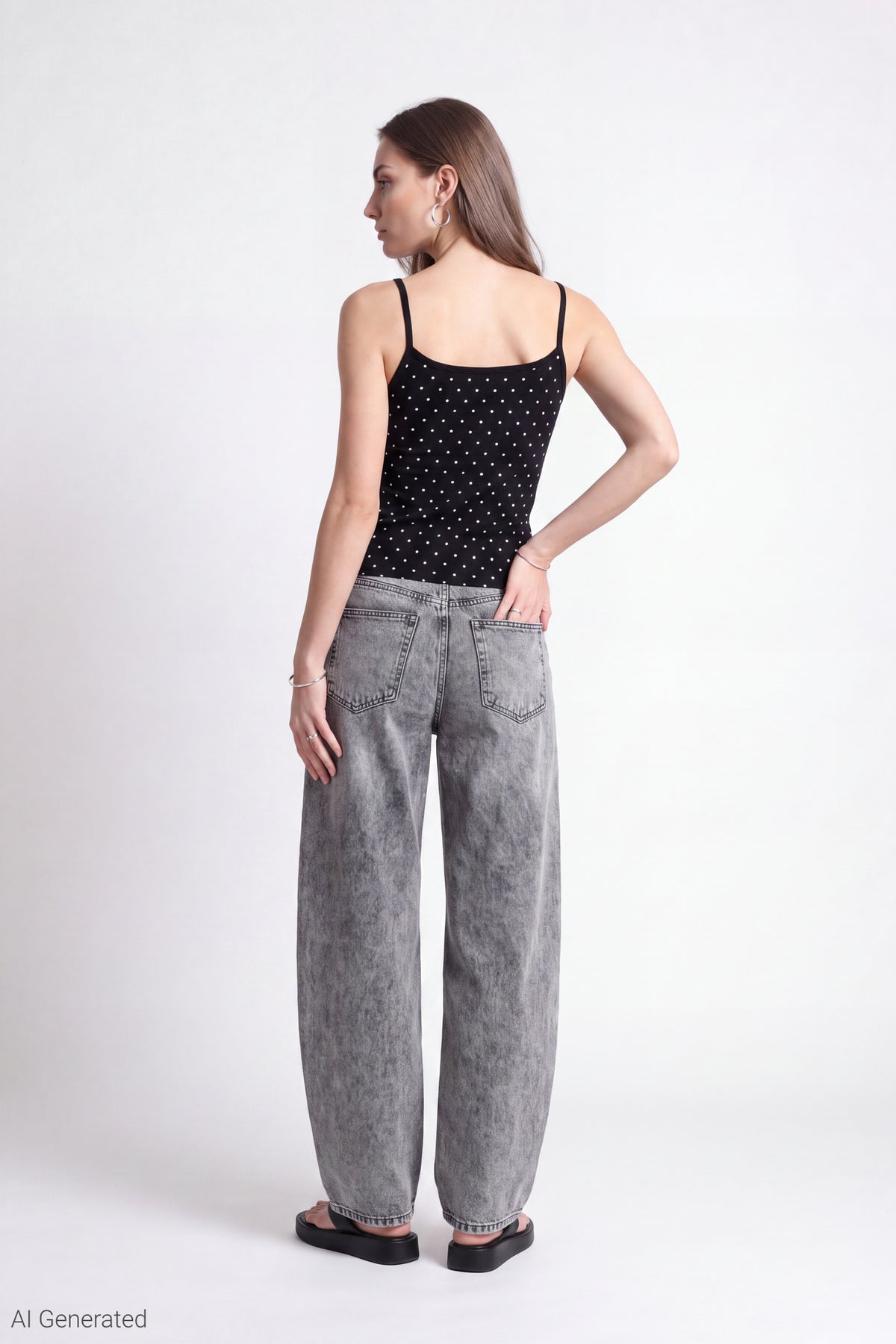 Alt View 4. Reversible Scoop Neck Cami - Black