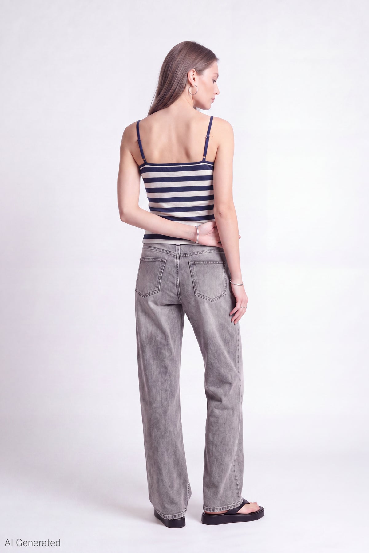 Alt View 4. Reversible Scoop Neck Cami - Navy