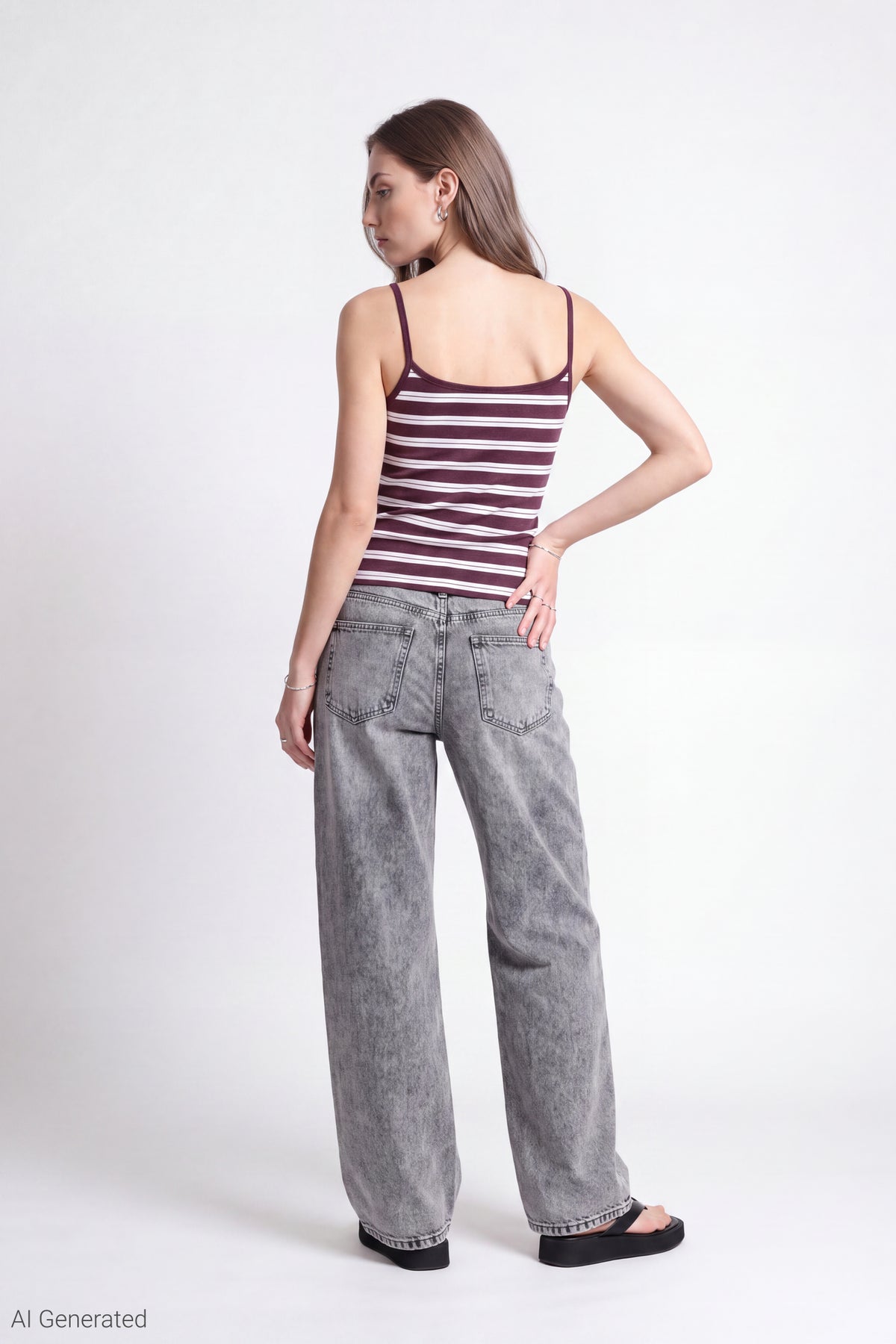 Alt View 4. Reversible Scoop Neck Cami - Burgundy