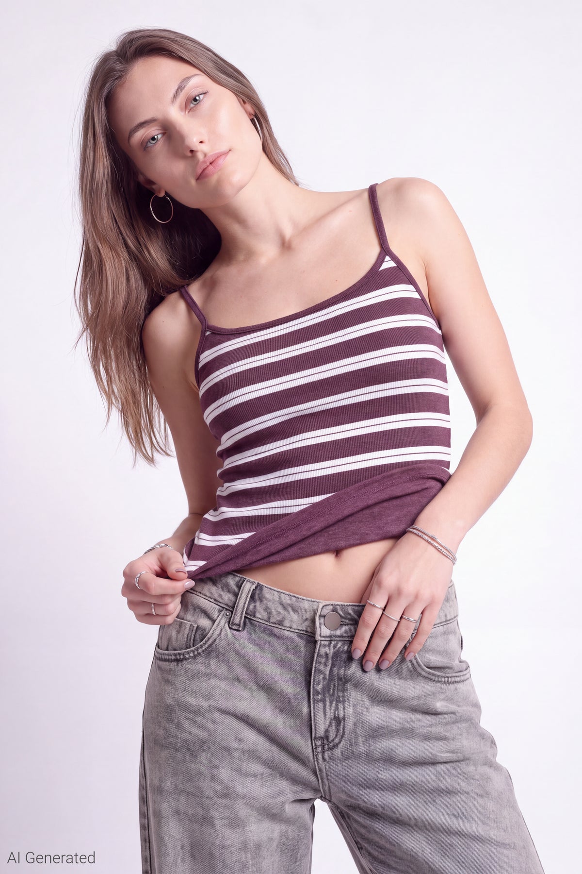 Reversible Scoop Neck Cami - Burgundy