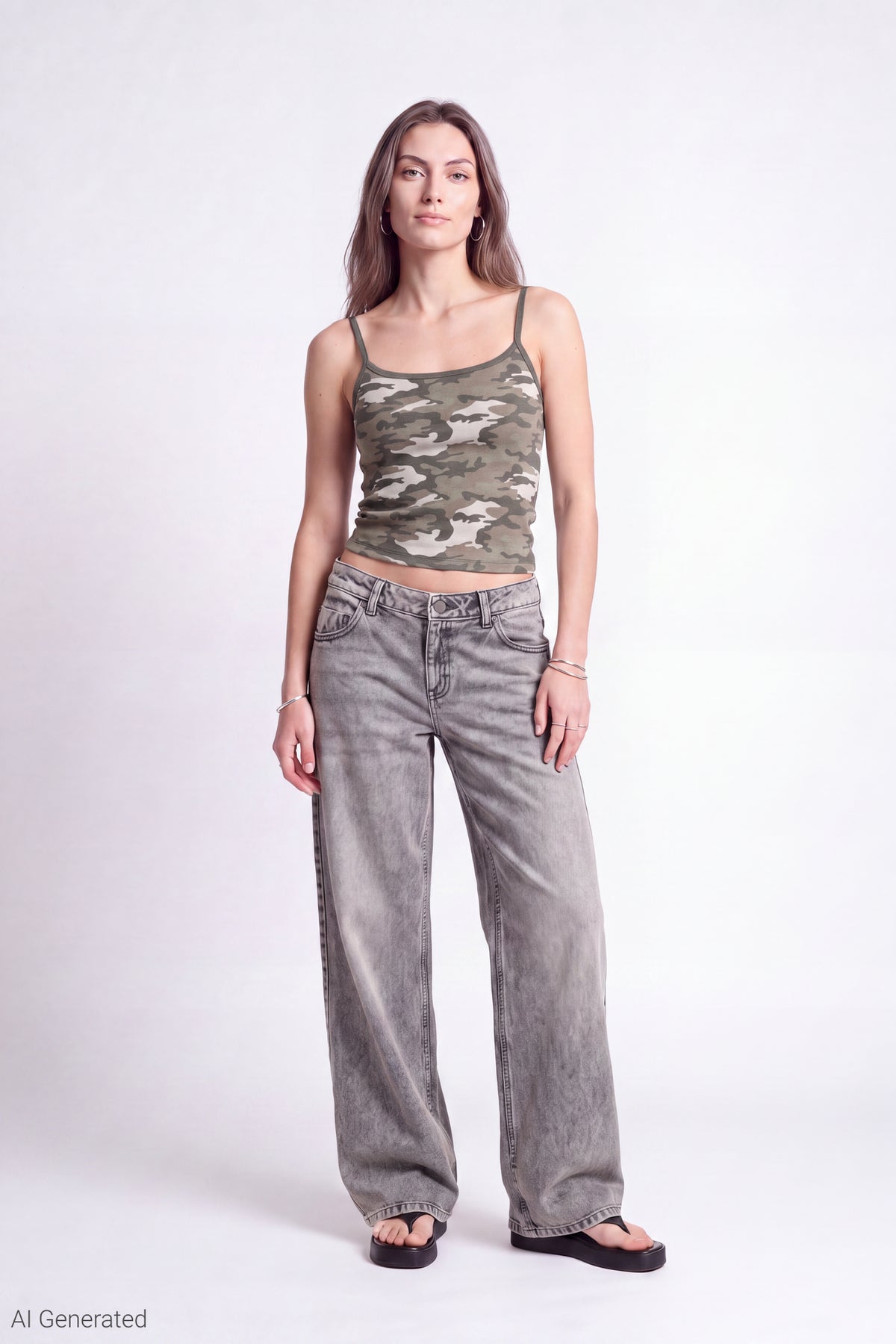Alt View 3. Reversible Scoop Neck Cami - Camouflage