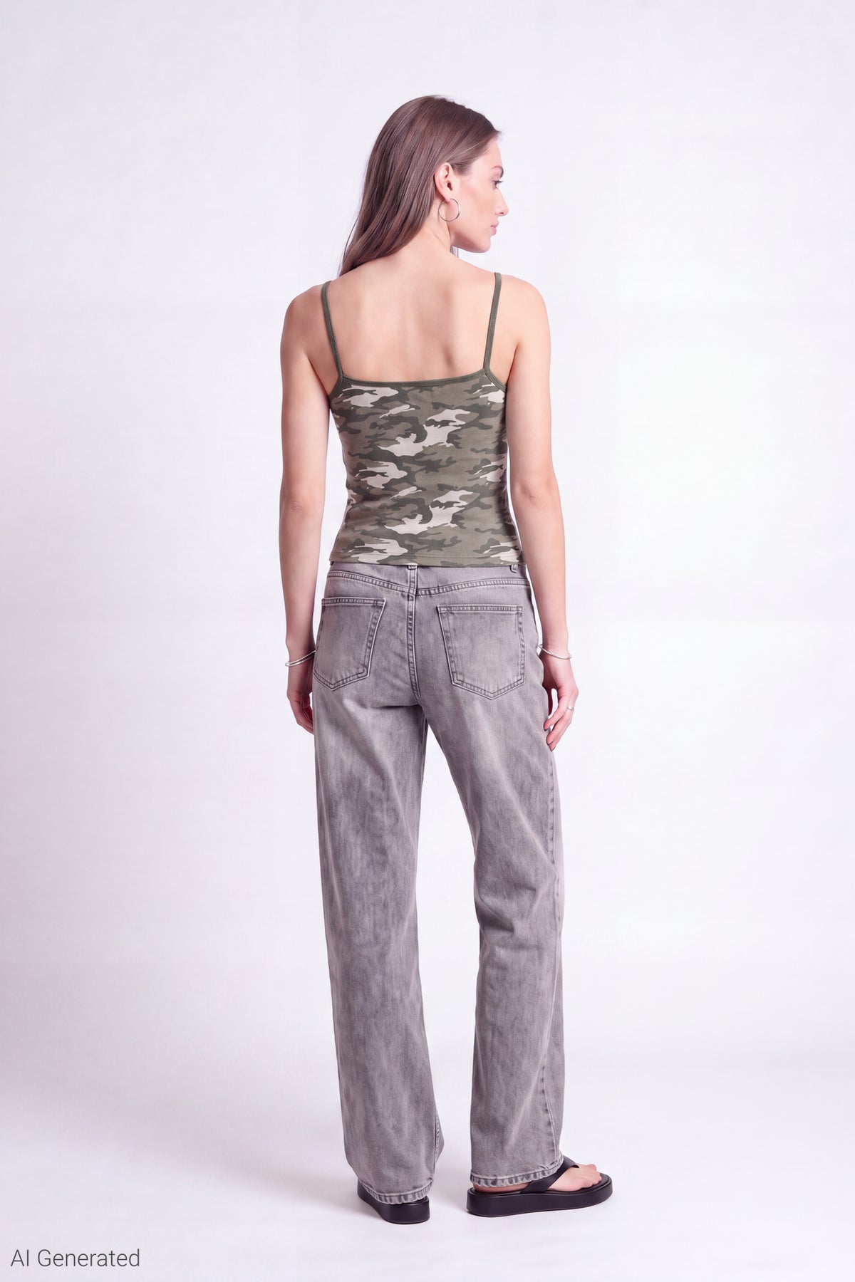 Alt View 4. Reversible Scoop Neck Cami - Camouflage