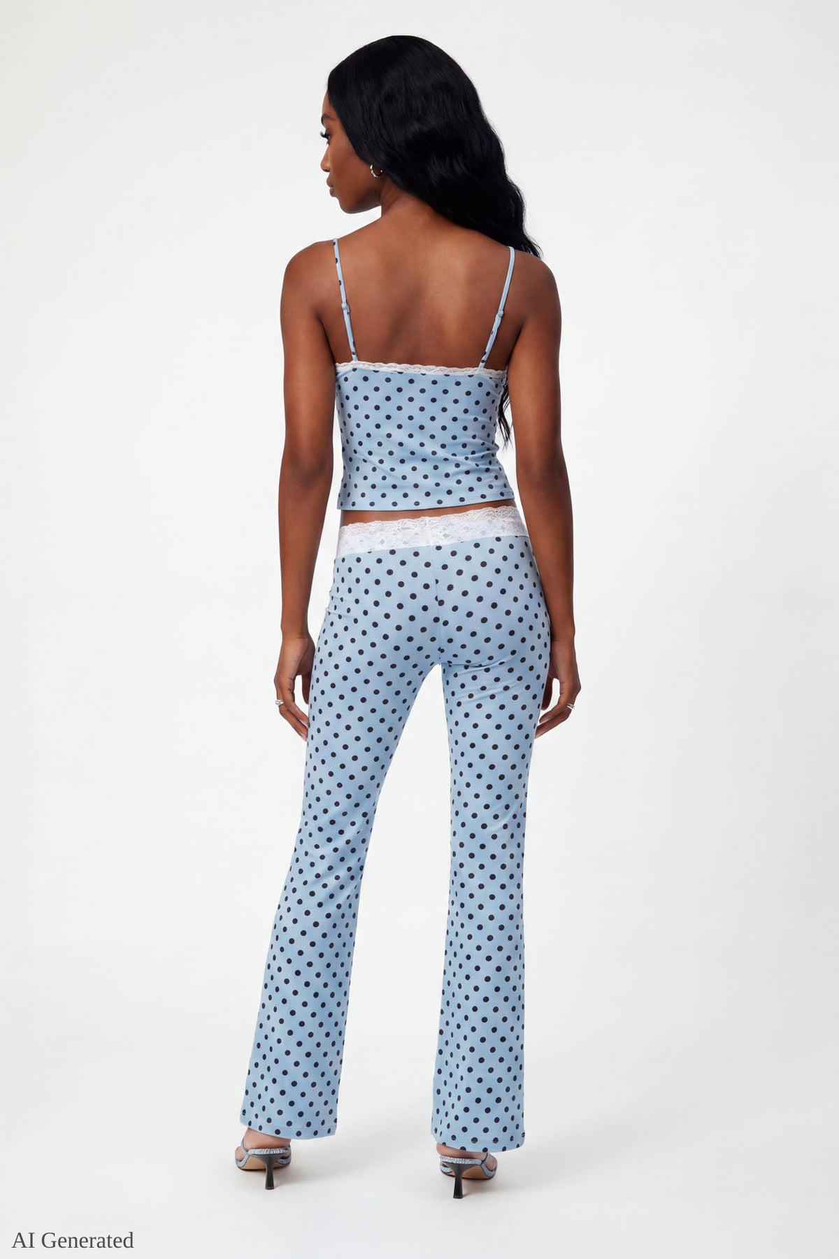 Alt View 3. Soft Lace Trim Cami - Blue