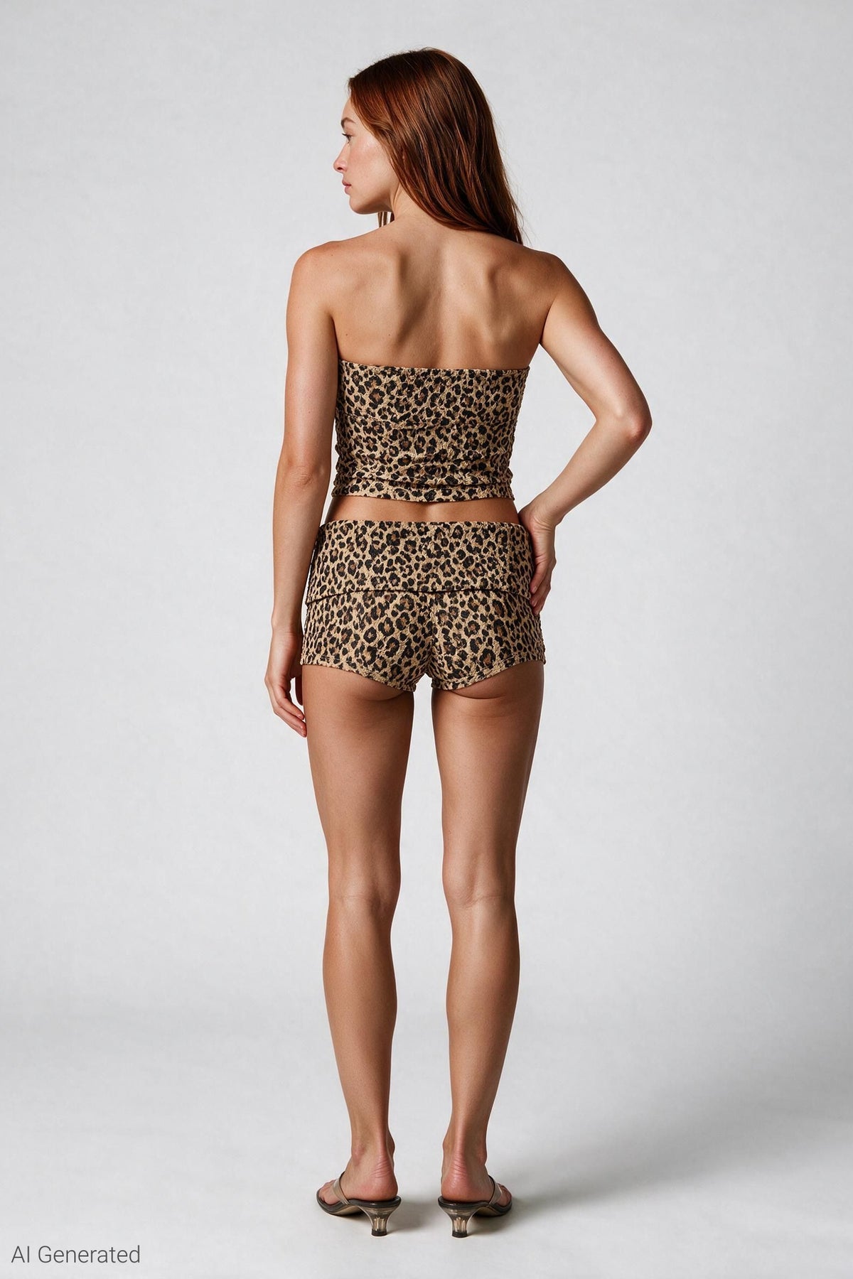 Alt View 3. Braless Lace Tube Top - Leopard