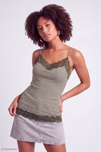 Lace Trim V-Neck Tank