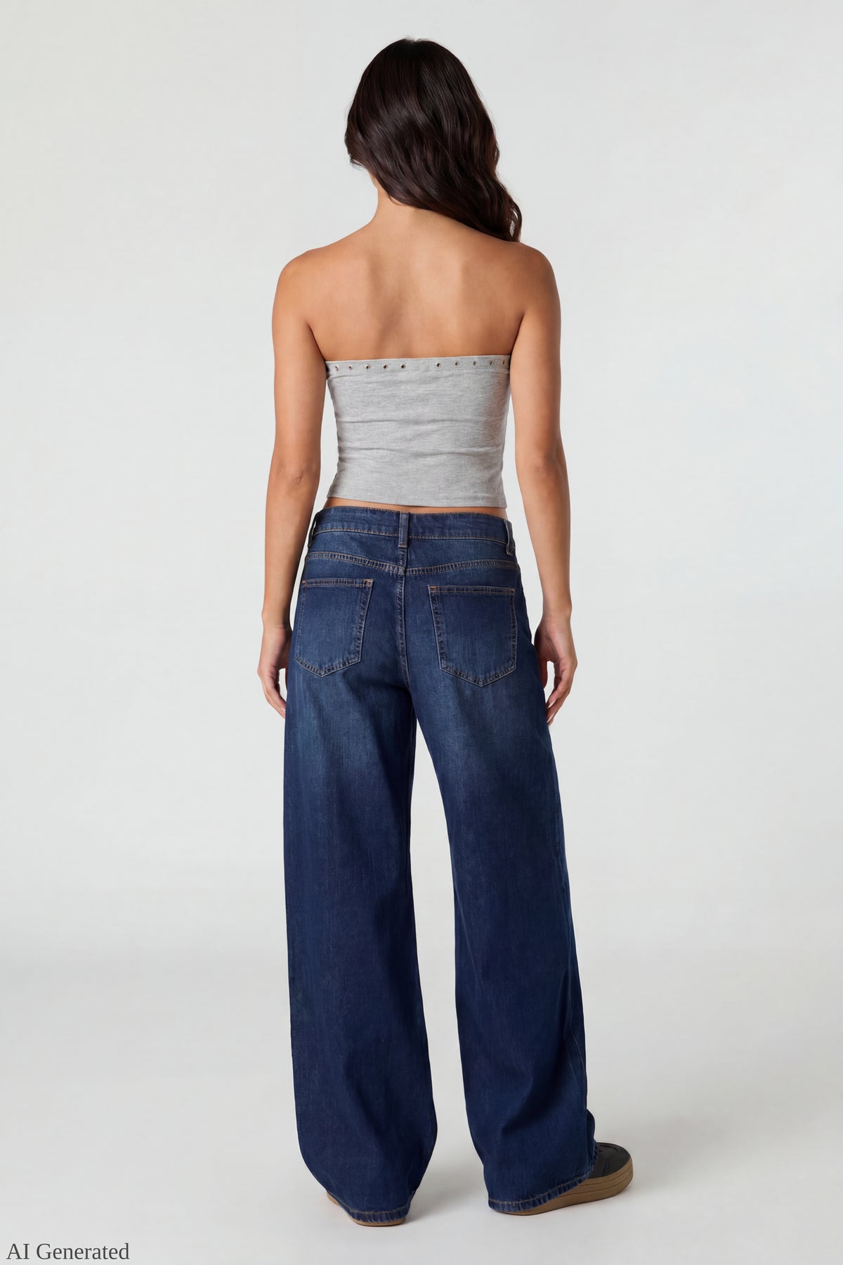 Alt View 3. Studded Tube Top - Heather Grey