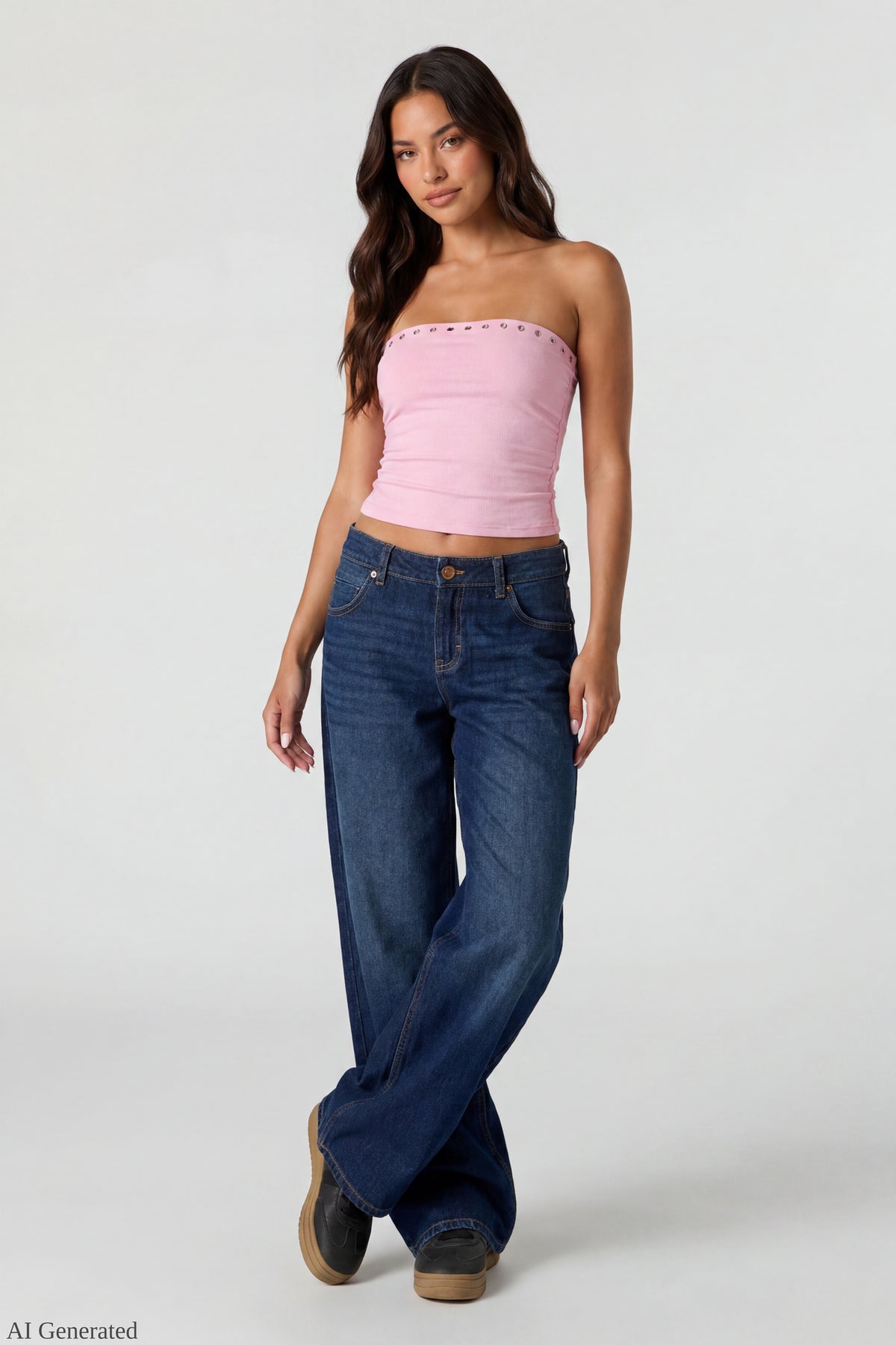 Alt View 2. Studded Tube Top - Pink