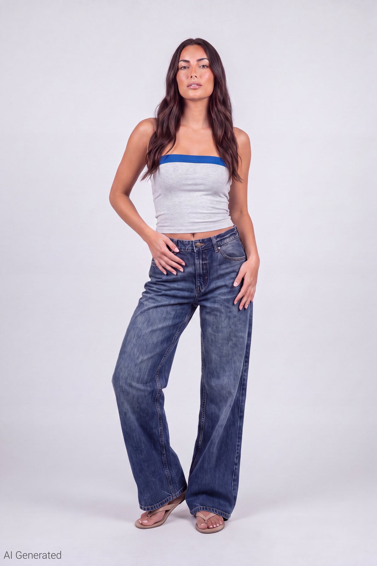 Alt View 5. Foldover Reversible Tube Top - Royal Blue