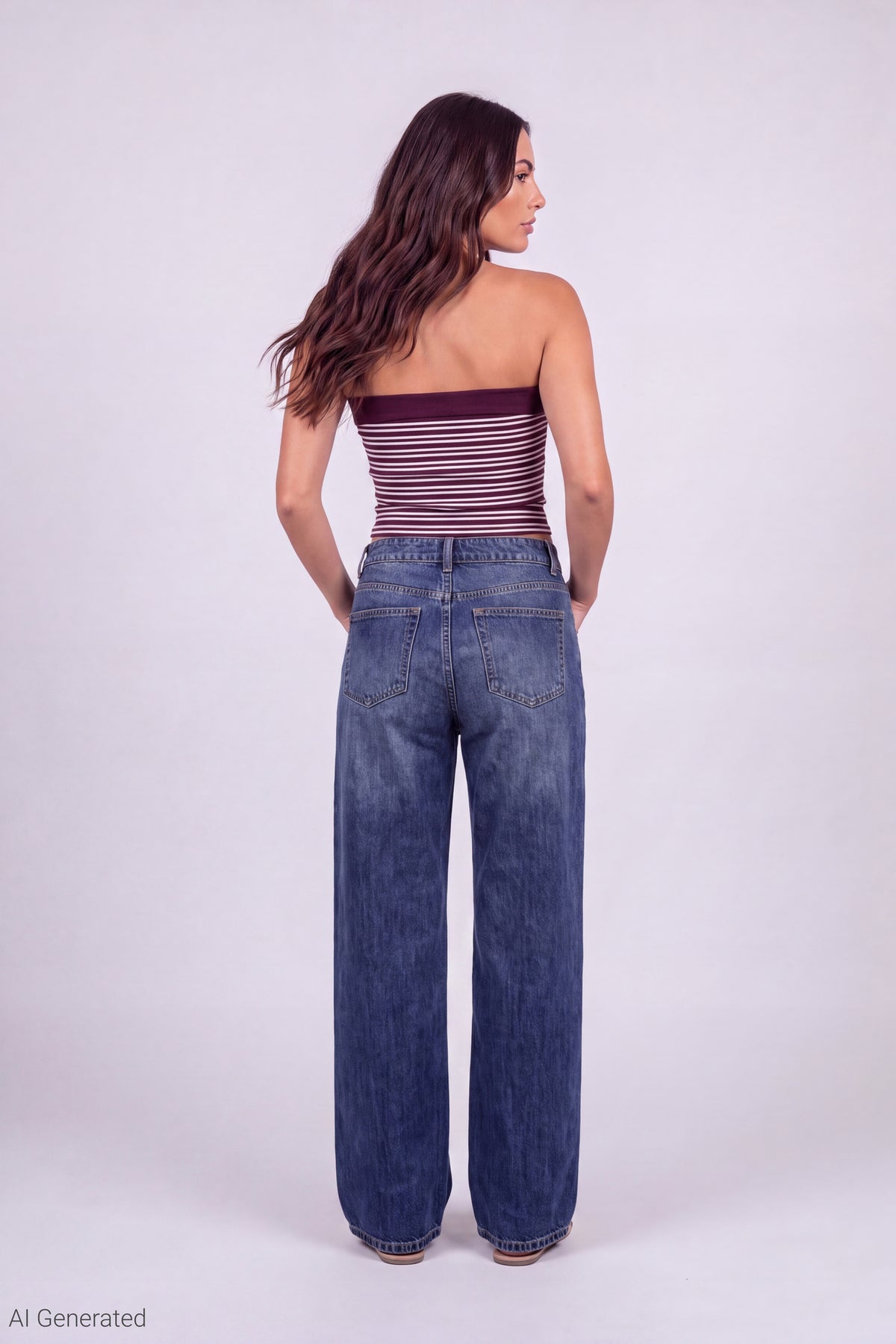 Alt View 6. Foldover Reversible Tube Top - Dark Purple