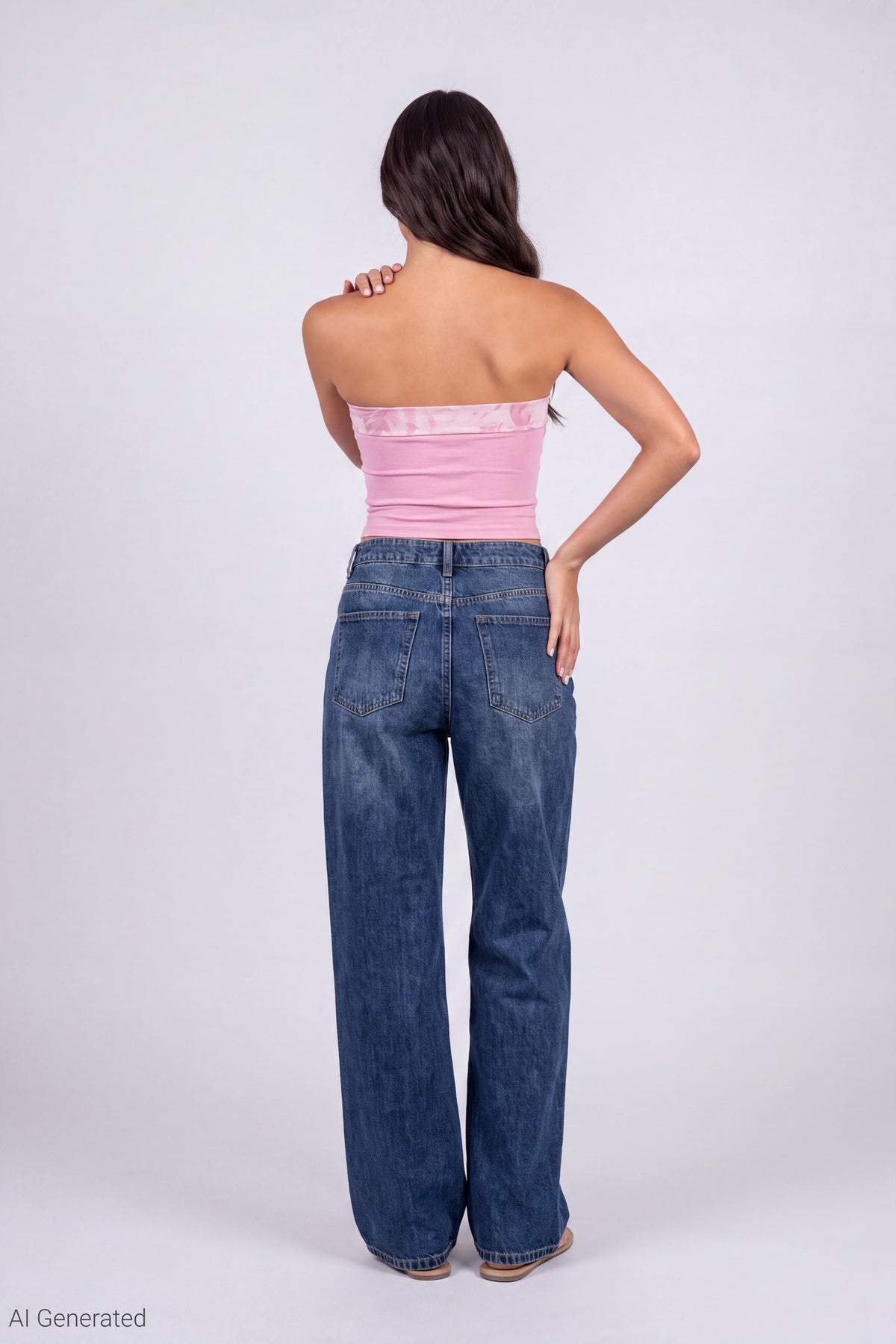 Alt View 3. Foldover Reversible Tube Top - Pink