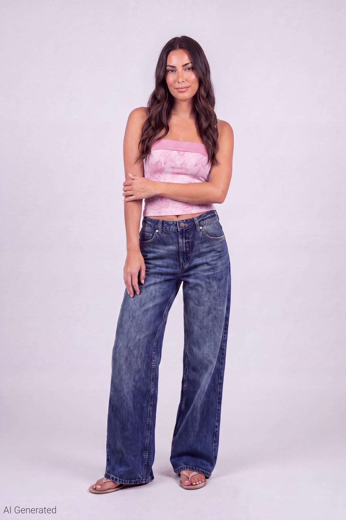 Alt View 5. Foldover Reversible Tube Top - Pink