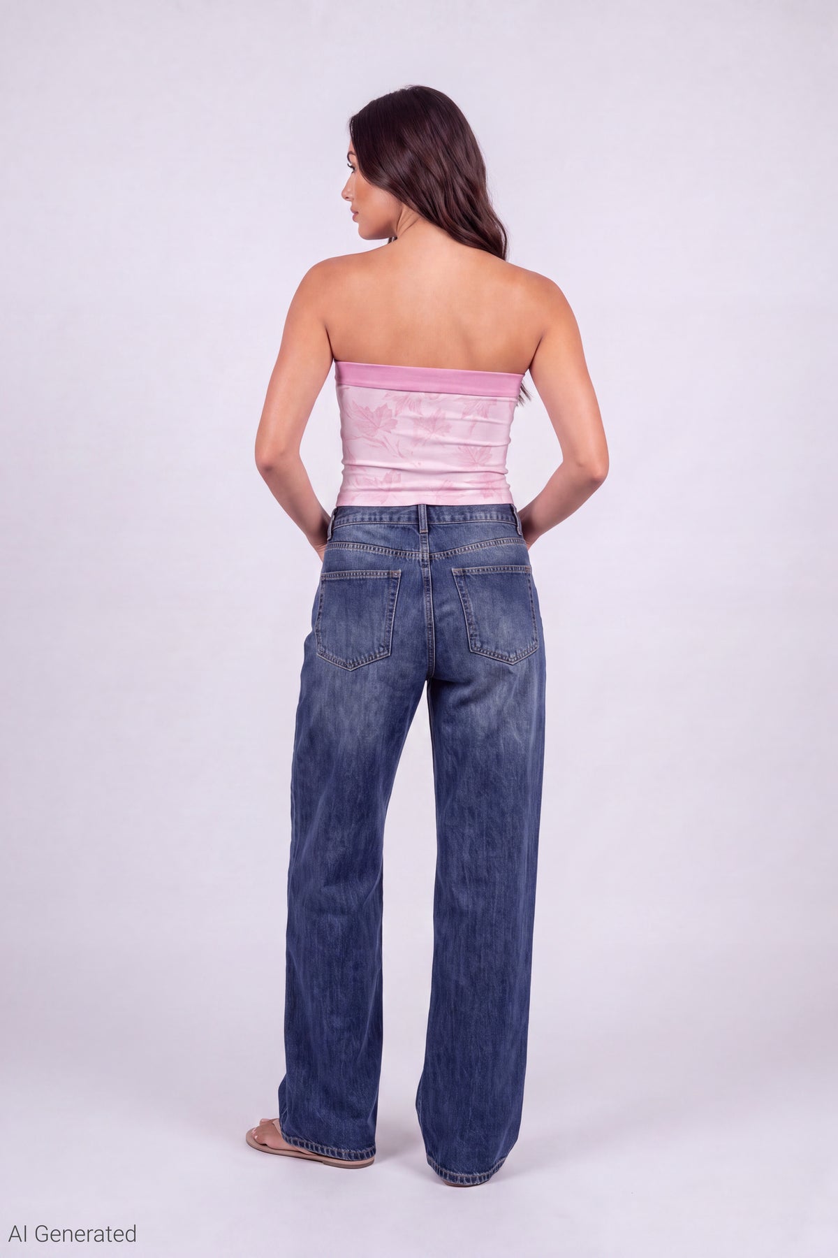 Alt View 6. Foldover Reversible Tube Top - Pink