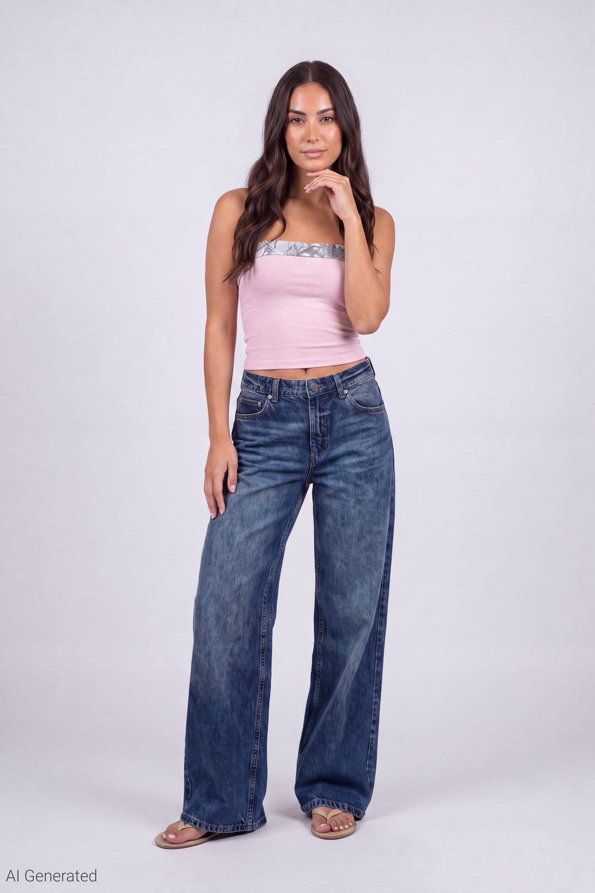 Alt View 2. Foldover Reversible Tube Top - Light Pink