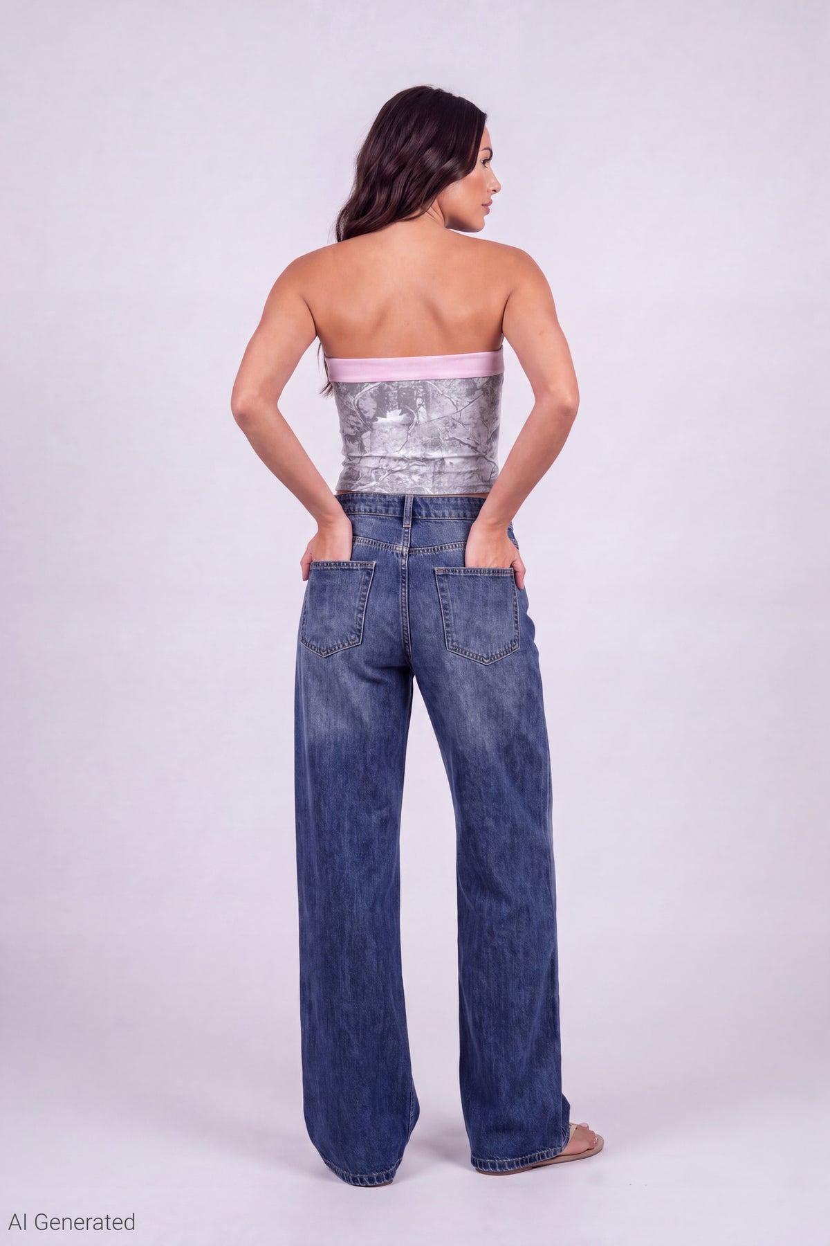 Alt View 6. Foldover Reversible Tube Top - Light Pink