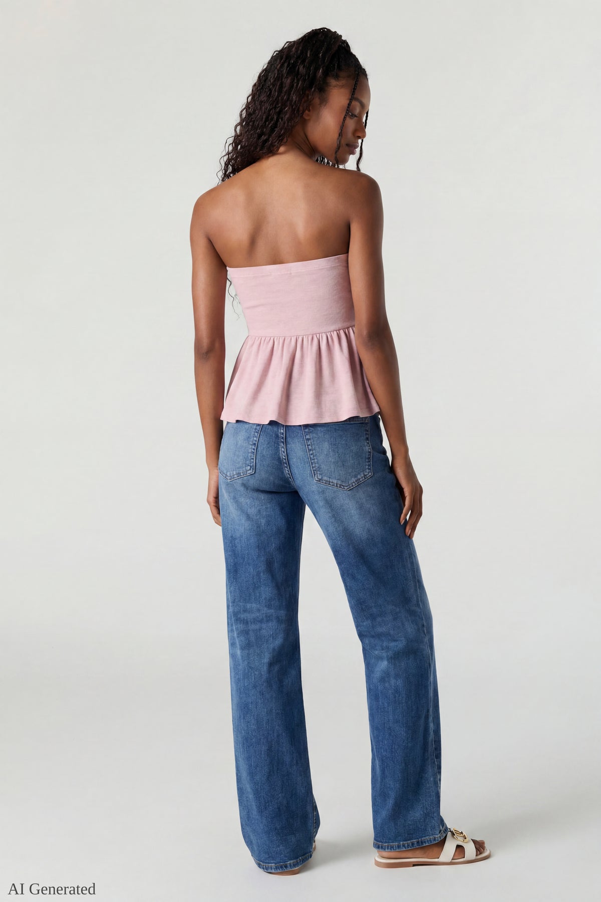 Alt View 3. Babydoll Tube Top - Pink
