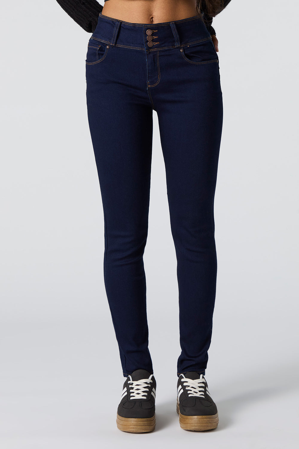 High Rise Triple Button Skinny Jean High Rise Triple Button Skinny Jean 2