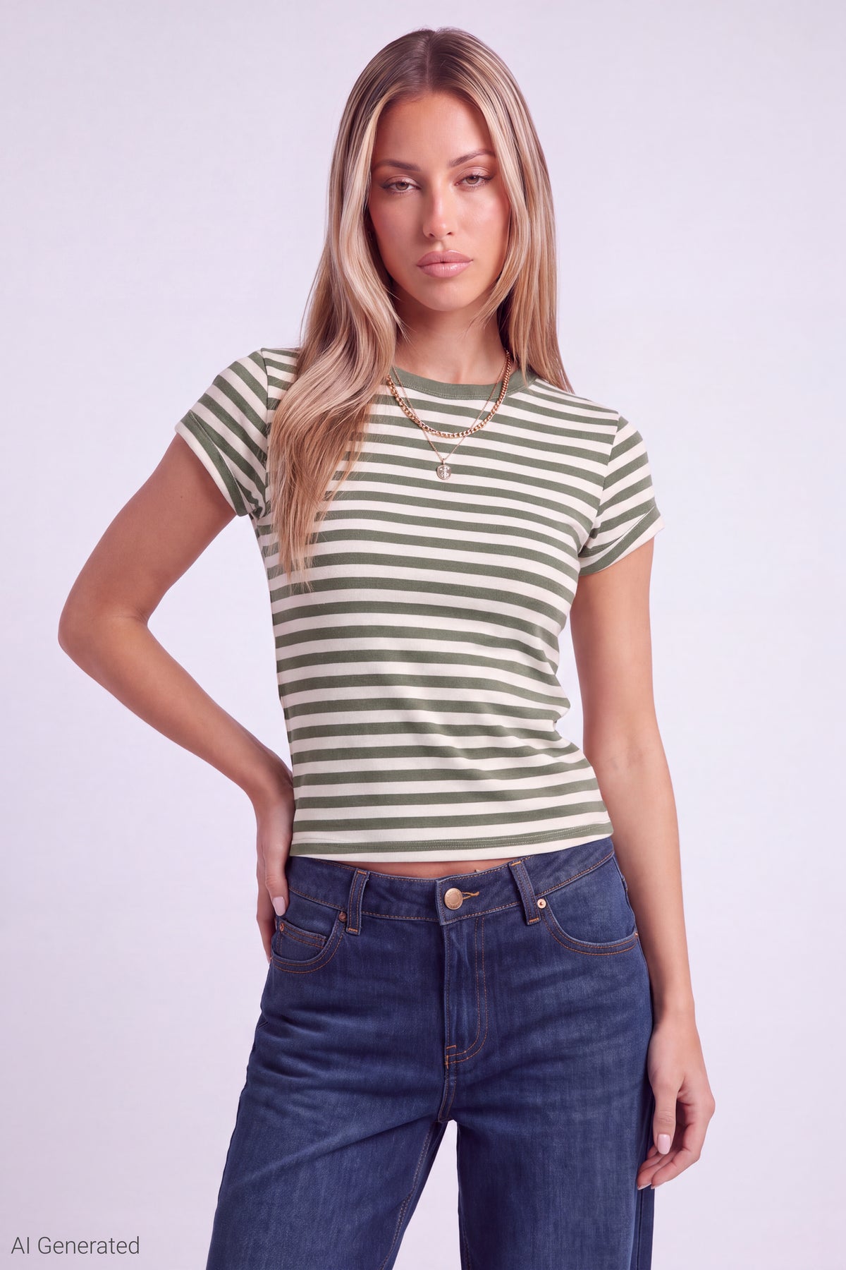 Striped T-Shirt - Dark Green