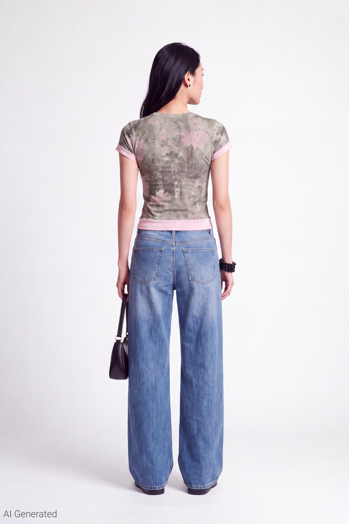 Alt View 3. Short Sleeve Layered Twofer Top - Sage