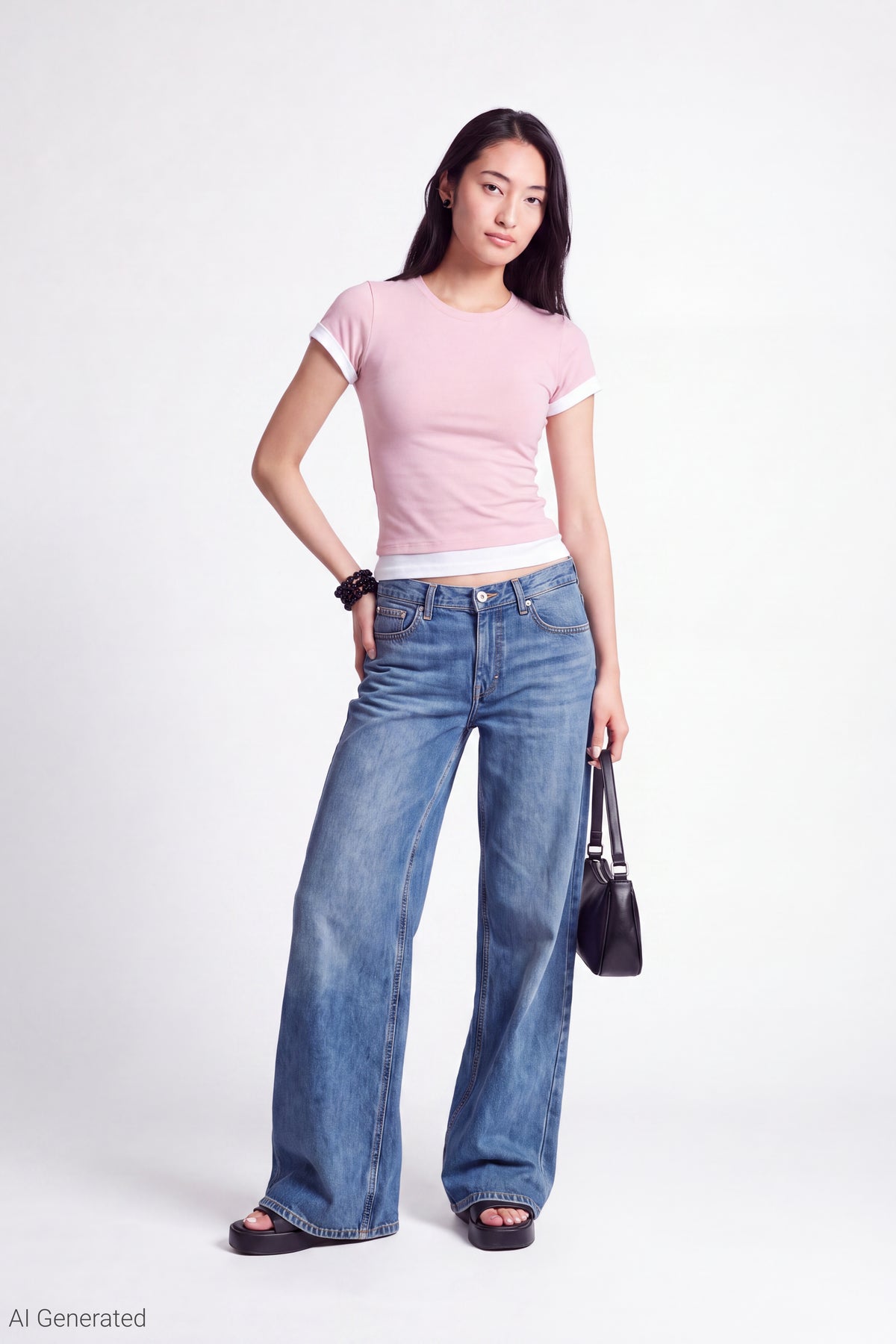 Alt View 2. Short Sleeve Layered Twofer Top - Pink