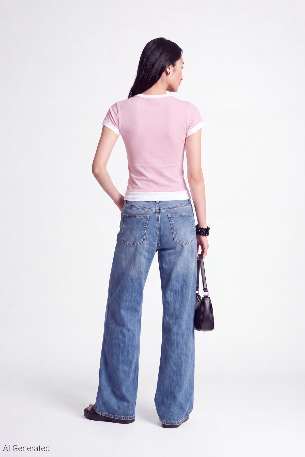 Alt View 3. Short Sleeve Layered Twofer Top - Pink