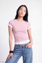 Short Sleeve Layered Twofer Top