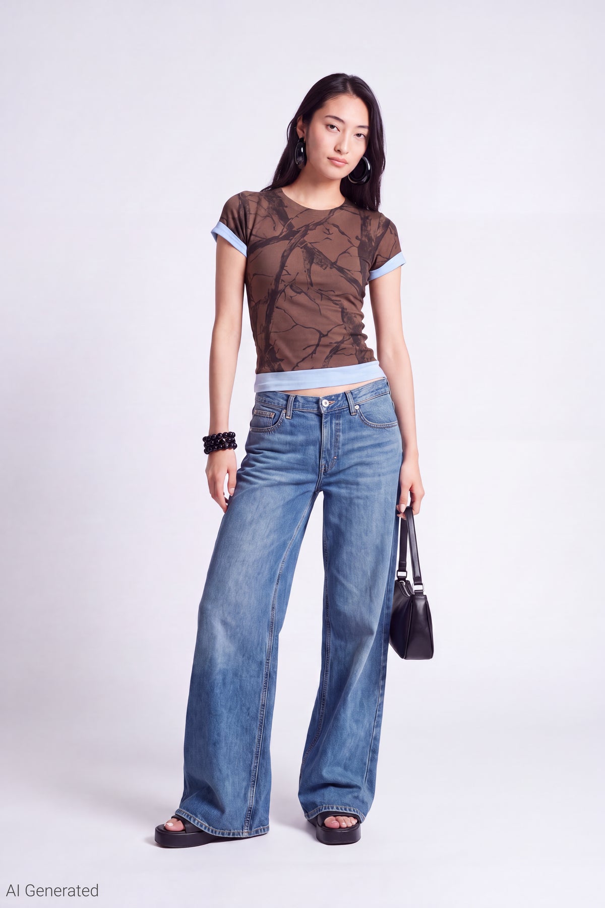 Alt View 2. Short Sleeve Layered Twofer Top - Burgundy