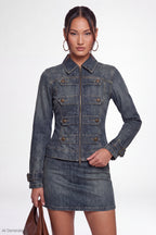 Button Detail Denim Jacket