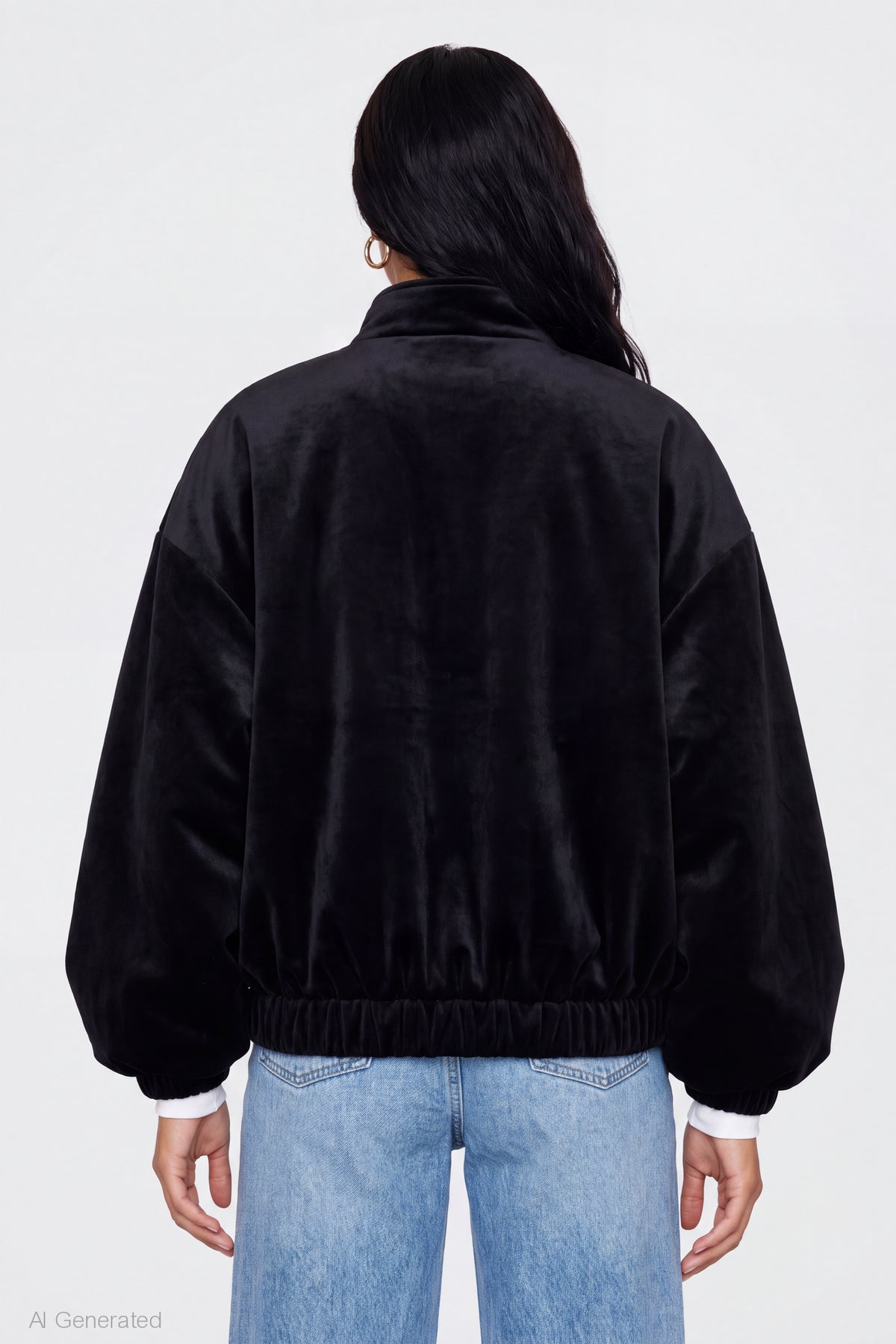 Alt View 3. Reversible Fleece Zip Jacket - Black